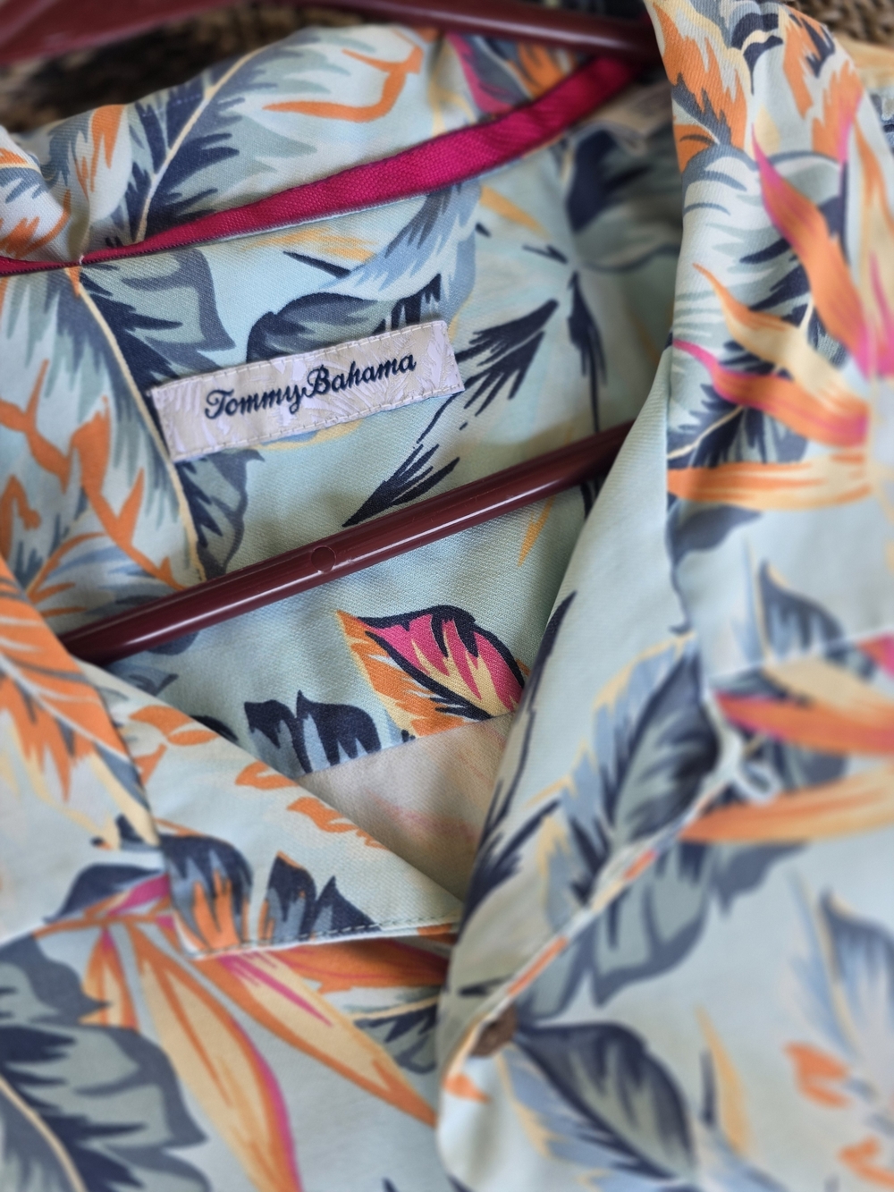 Tommy Bahama Pastel Floral Camp Shirt in Mint and Soft Coral